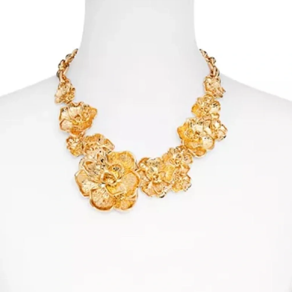 AQUA x Angelica Hicks Abstract Flower & Leaf Statement Necklace, 18"- Exclusive - Picture 3 of 9